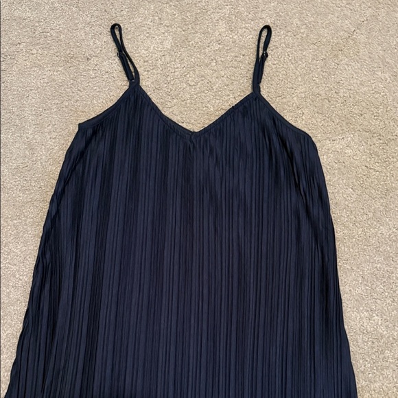 Express Dark Blue Pleated Knit Maxi Dress - Picture 2 of 6